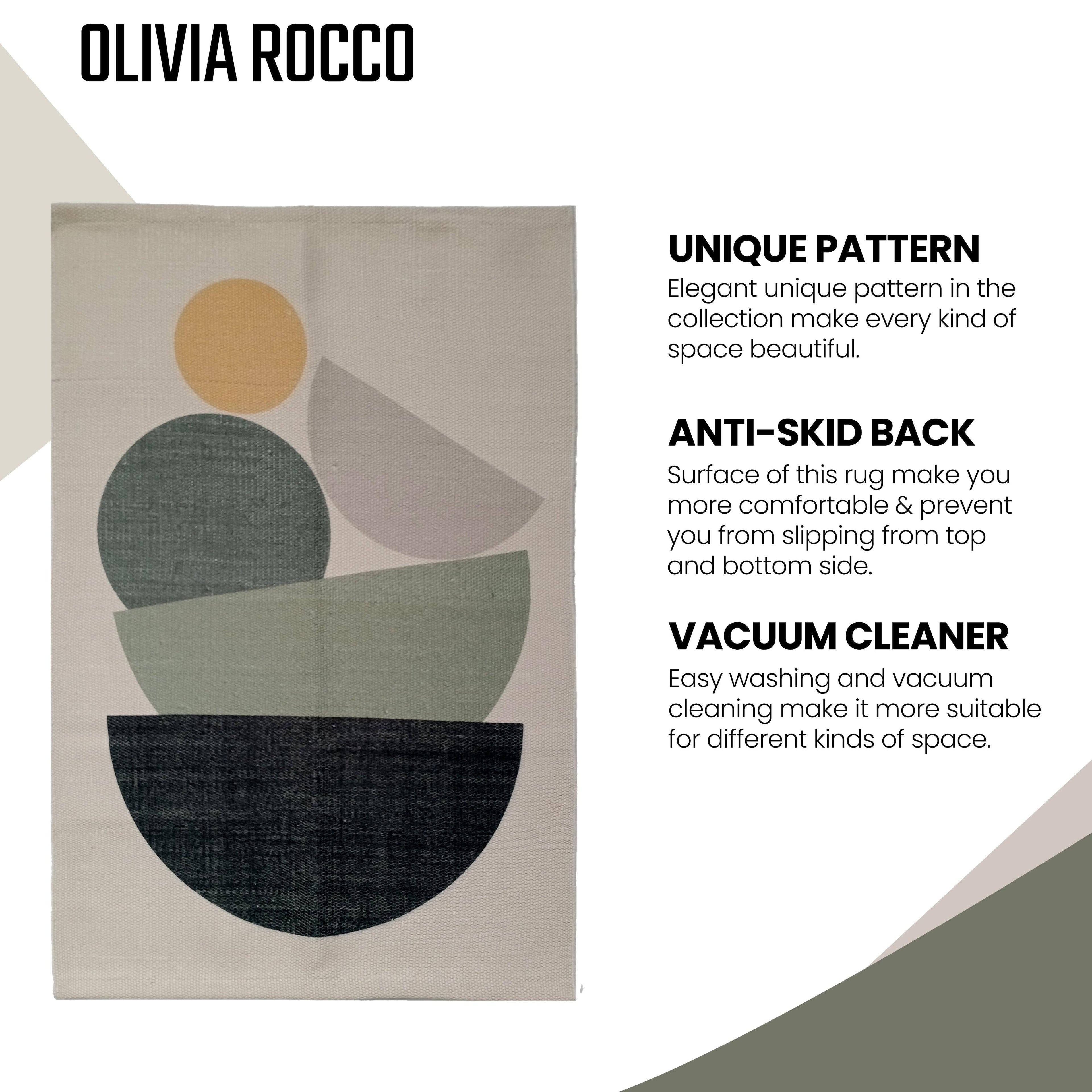 OLIVIA ROCCO Printed Rug Tokyo Design Modern Non-Slip Soft Durable Floor Rug For Living Room Bedroom Office Eco-Friendly