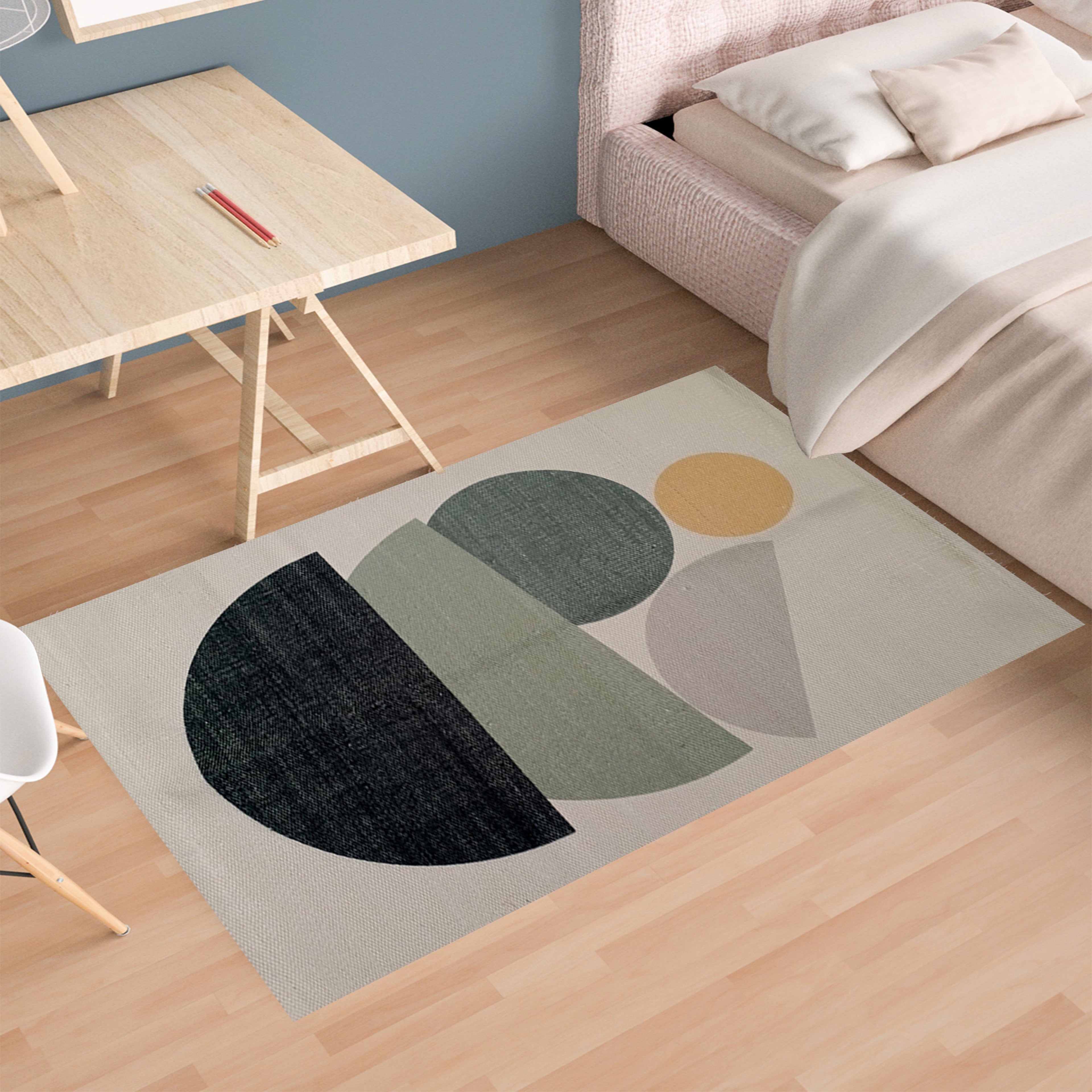 OLIVIA ROCCO Printed Rug Tokyo Design Modern Non-Slip Soft Durable Floor Rug For Living Room Bedroom Office Eco-Friendly