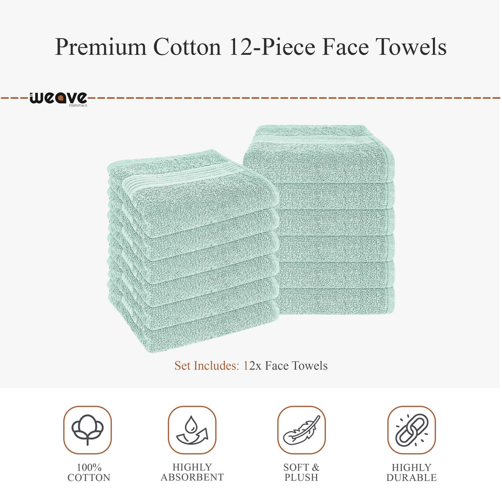 OLIVIA ROCCO Rhodes Towel Seafoam 100 Percent Cotton Hotel Quality Soft Super Absorbent Hand Towels Sheets And Face Cloths