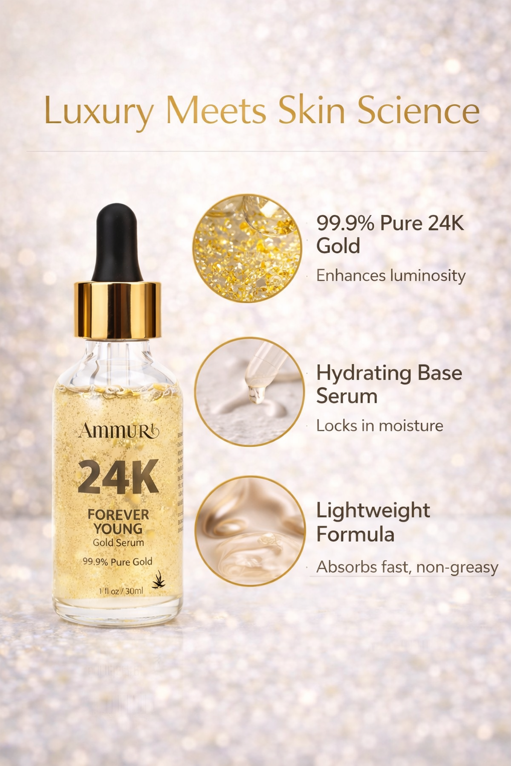 Ammuri 24k Gold Face Serum for Radiant Skin