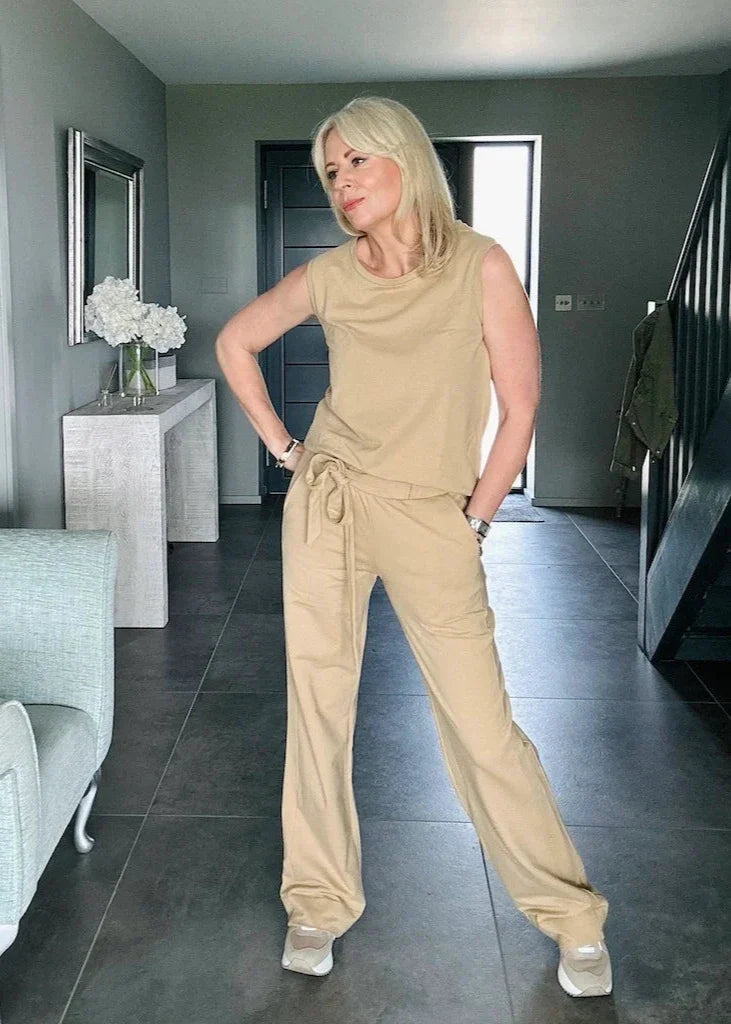 GODDESS wide leg trousers, camel