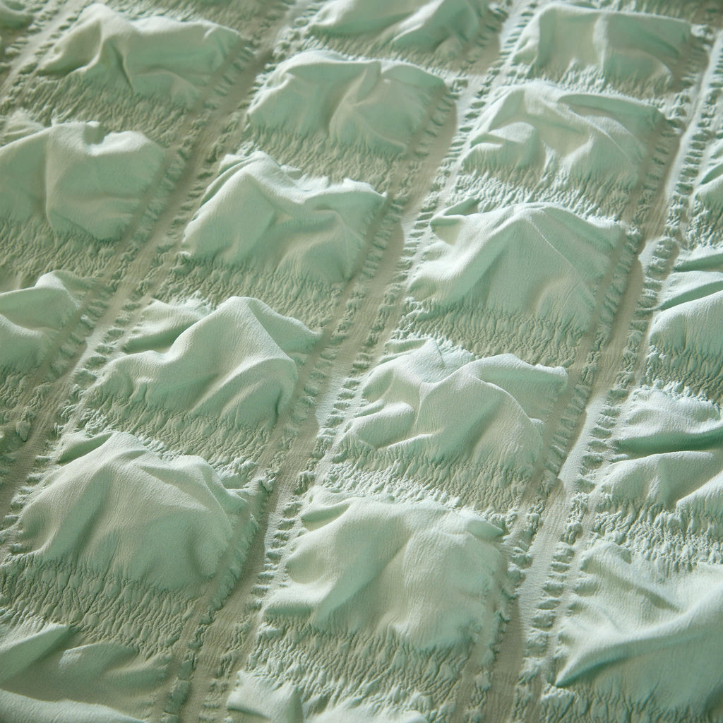 OLIVIA ROCCO Soho Sage Green Microfibre Duvet Cover Set With Pillowcases Quilted Easy Care Bedding Machine Washable
