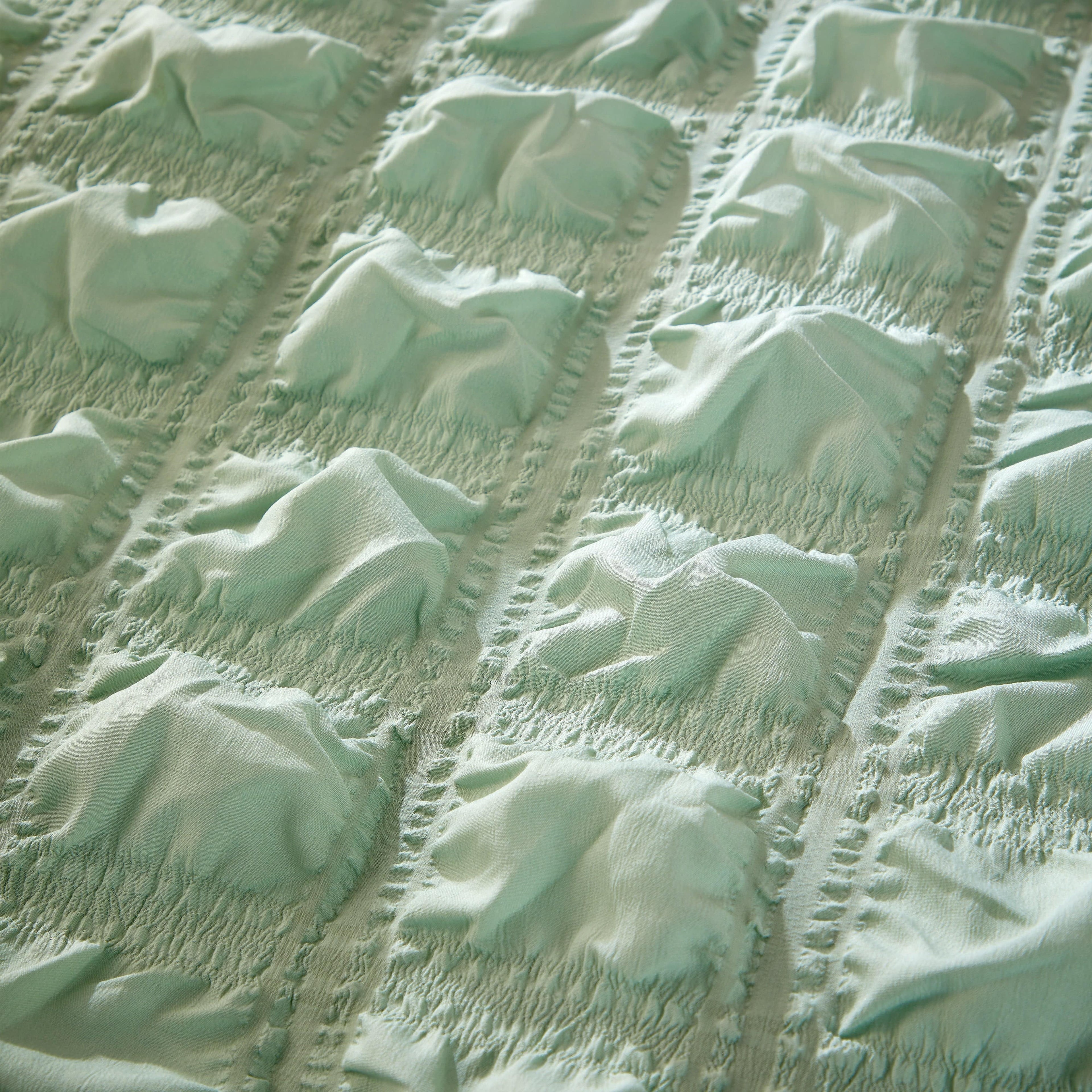 OLIVIA ROCCO Soho Sage Green Microfibre Duvet Cover Set With Pillowcases Quilted Easy Care Bedding Machine Washable