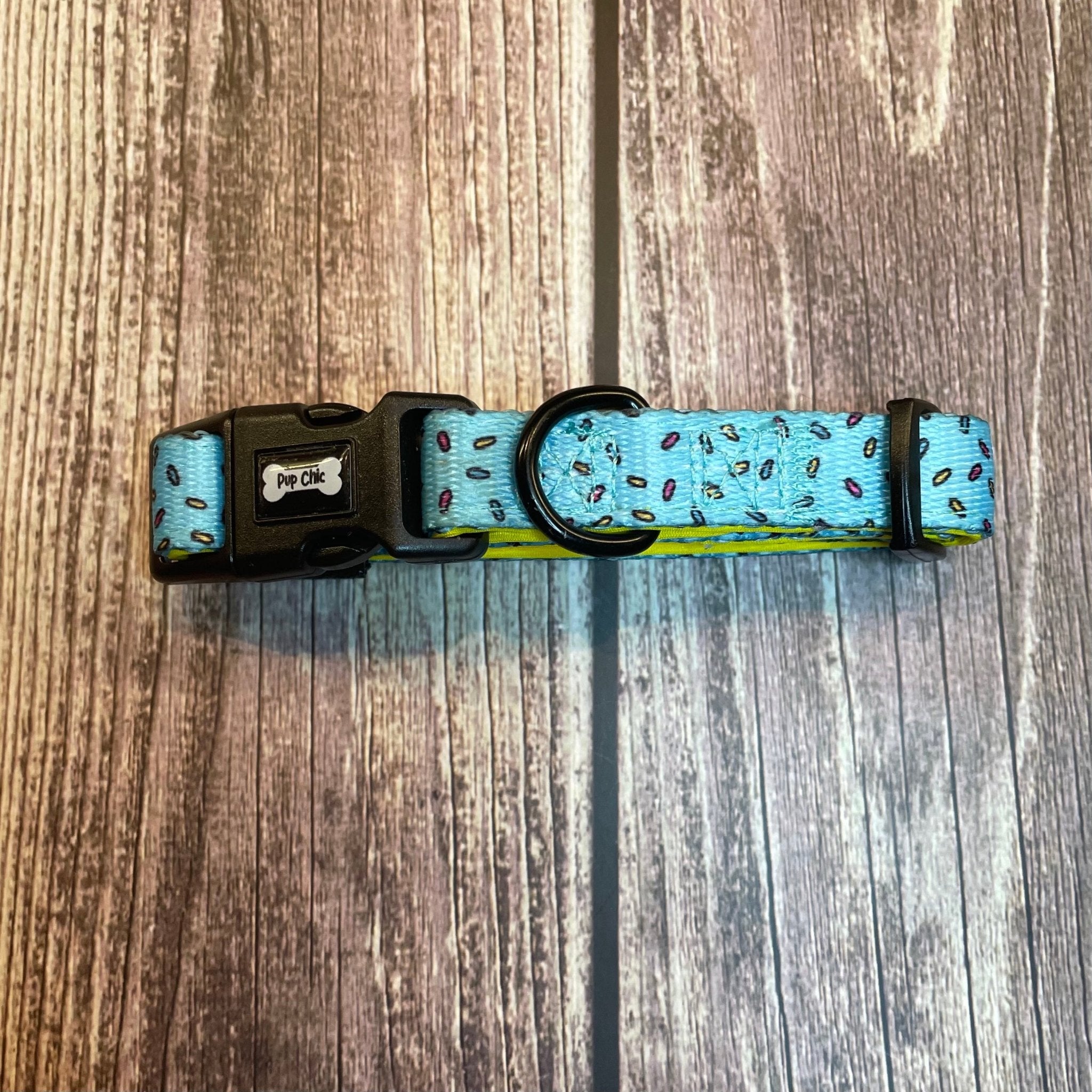 Sprinkles For Days Collar - pink or blue sprinkles dog collar