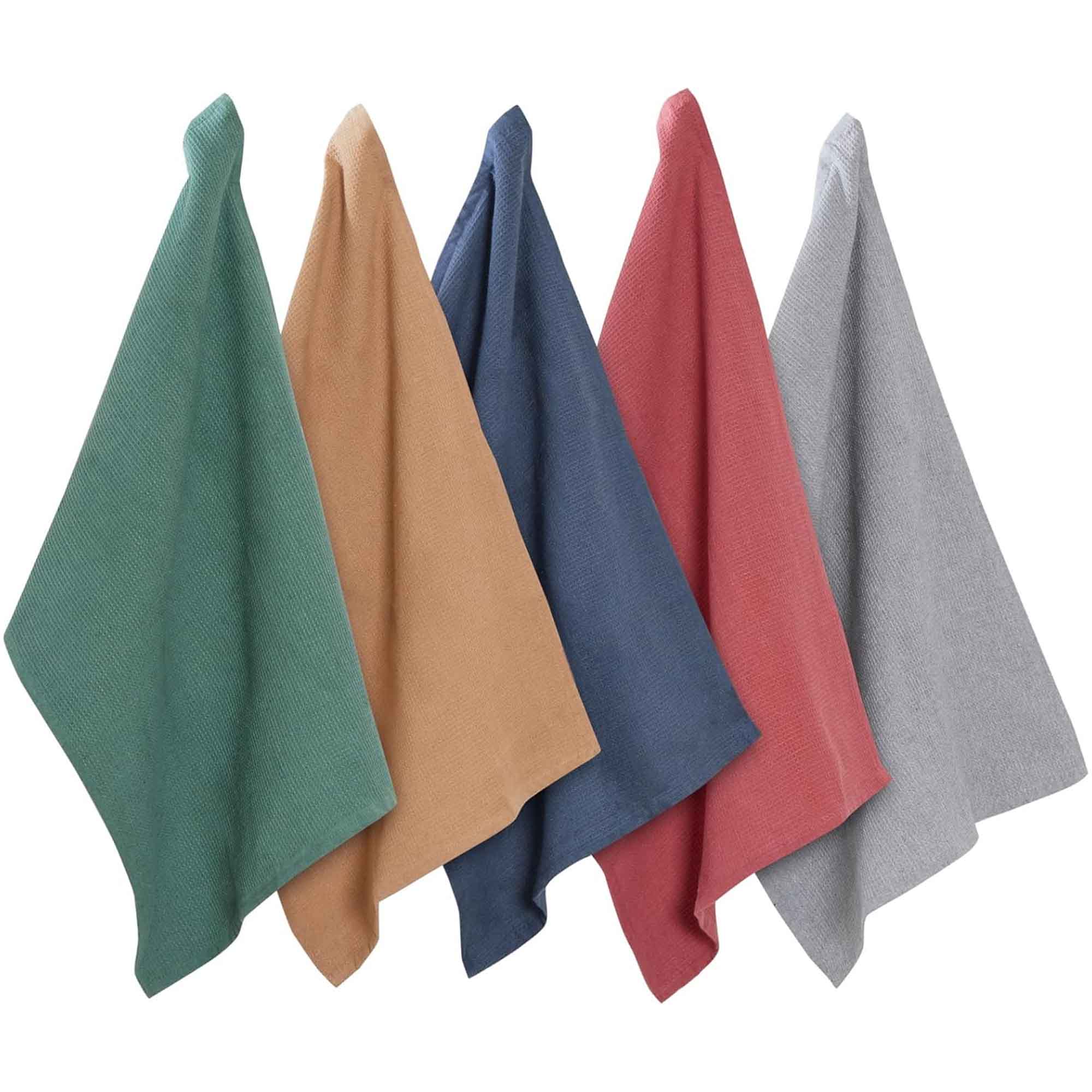 OLIVIA ROCCO 20 Pack Tea Towel Set Waffle Weave 100 Percent Cotton Absorbent Durable Kitchen Towels Assorted Colors Bar Catering