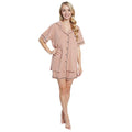 OLIVIA ROCCO Women's Natural Short Pyjama Set Button Up Top And Shorts With Pockets Sleepwear Everyday Comfort Lounge Set